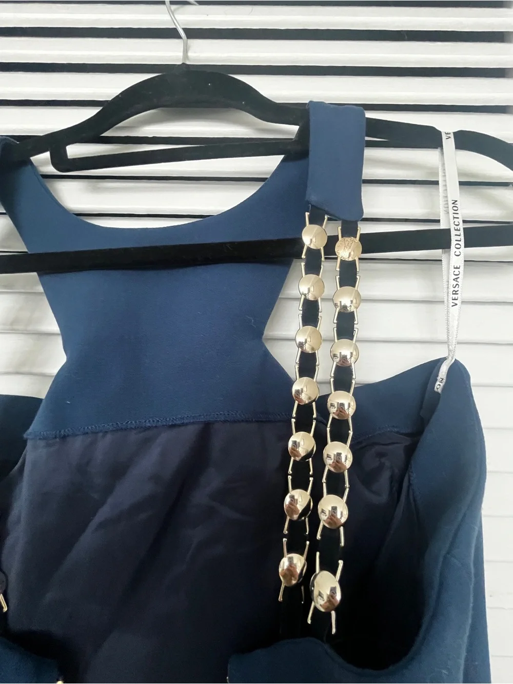 Versace collection Blue Halter Sheath Dress size 44 / size 10 - Picture 6 of 15